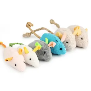 6-Pack Plush Catnip Mice Toy Set for Cats