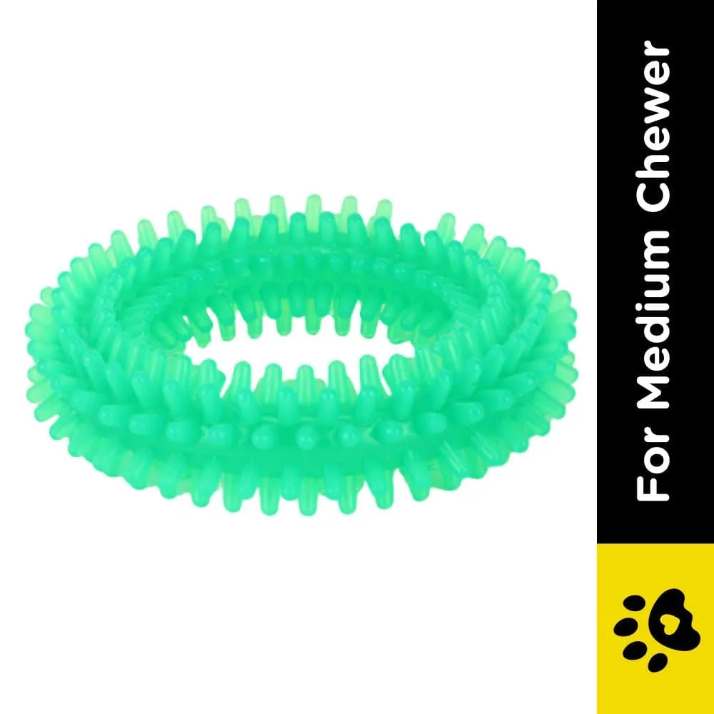 Basil Teething Ring Chew Toy for Dogs | For Medium Chewers (Green)