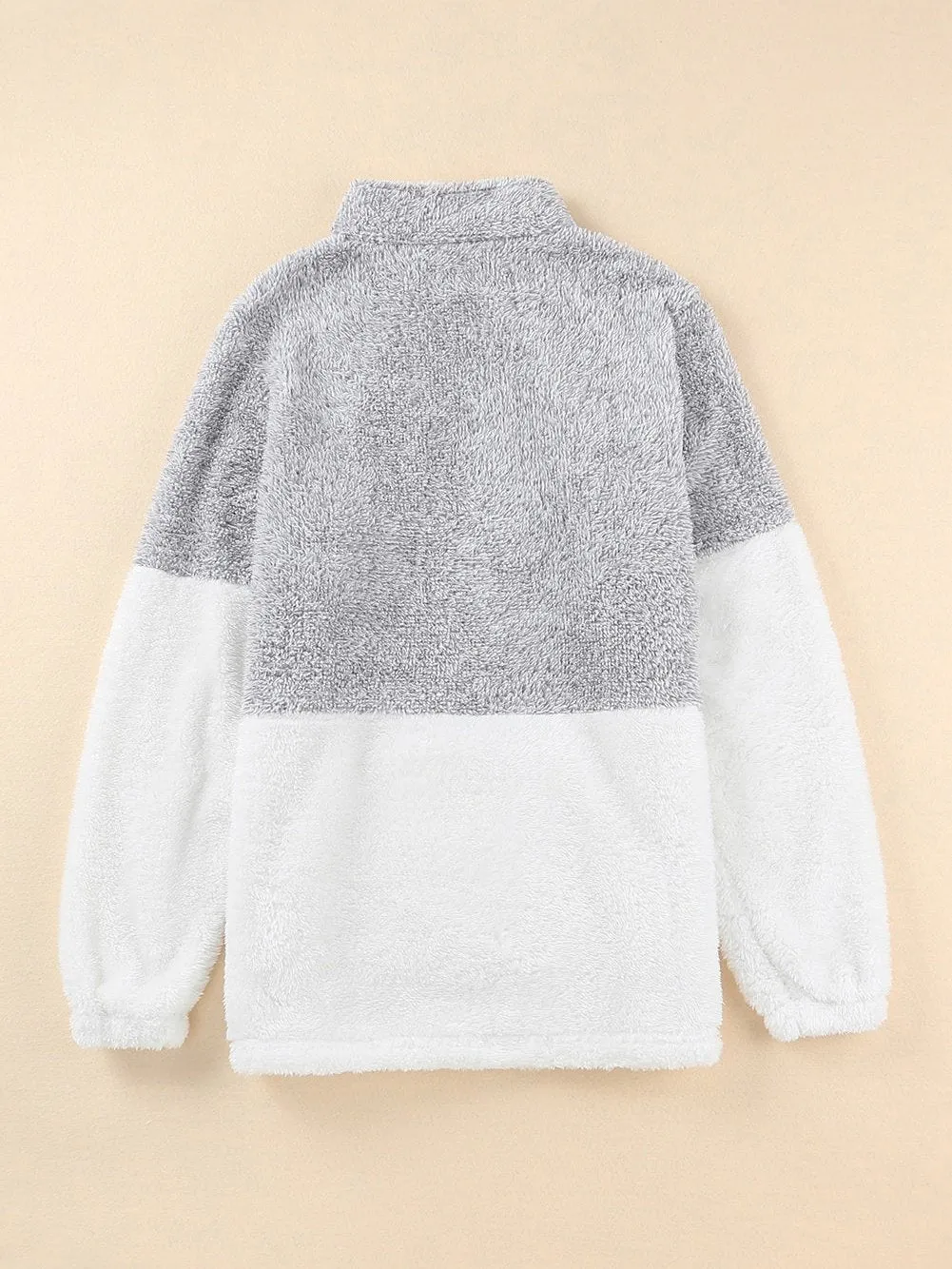 Casual Fuzzy Half-Zip Jacket
