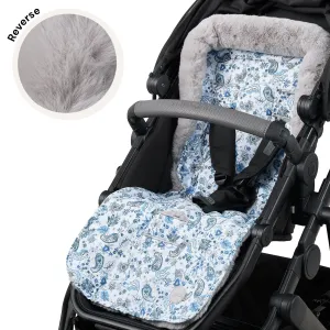 Cozy Fleece Pram Liner - Blue Paisley