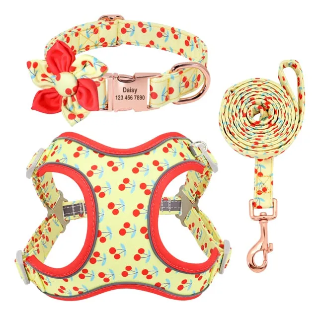 Custom Printed Dog Collar Leash Set