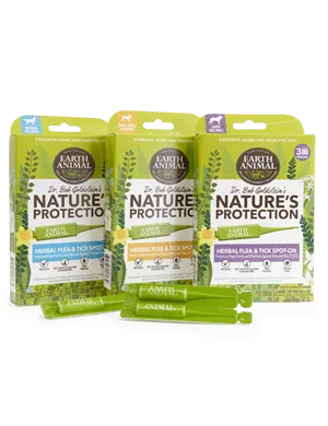Earth Animal Flea & Tick Herbal Spot On Medium Dog 3pk (.03oz/1ml per tube)
