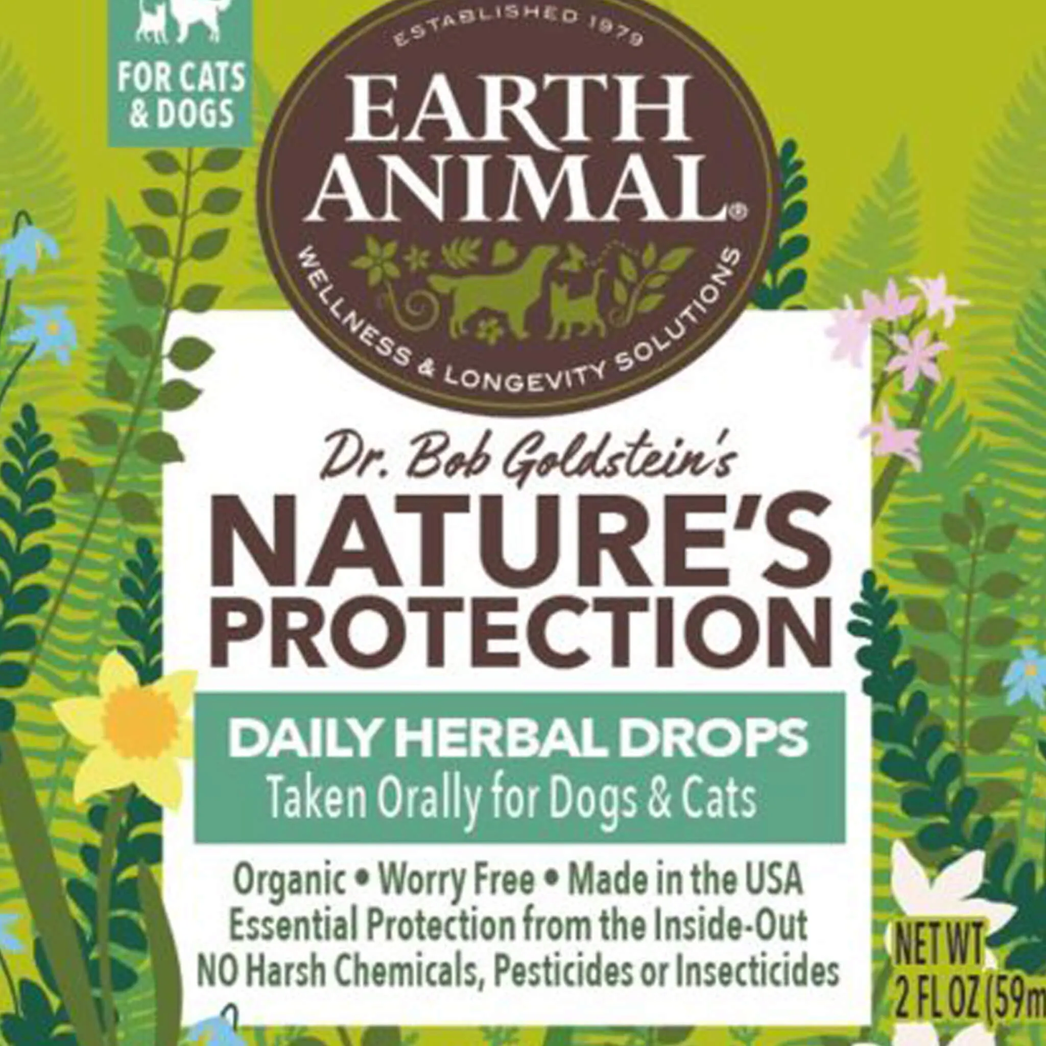 Earth Animal Nature's Protection Daily Herbal Flea & Tick Drops for Dogs & Cats