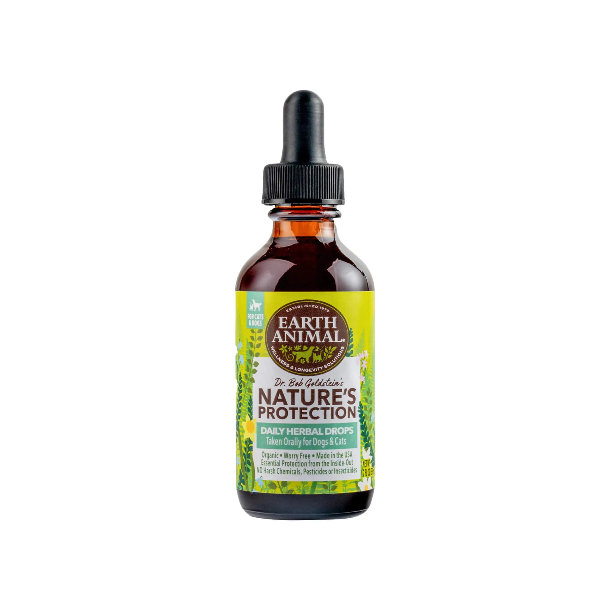 Earth Animal Nature's Protection Daily Herbal Flea & Tick Drops for Dogs & Cats