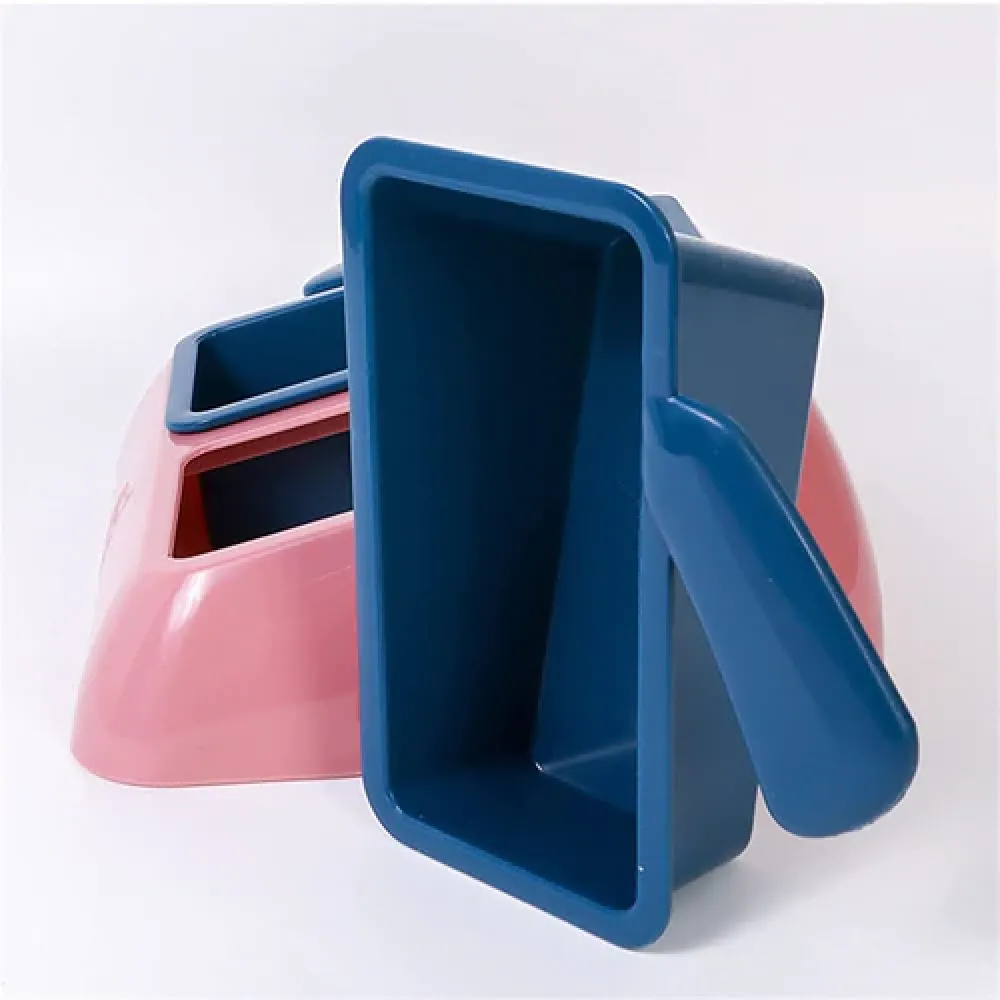 Emily Pets Rubber Base Multifunction Double Bowl for Dogs and Cats (Blue)