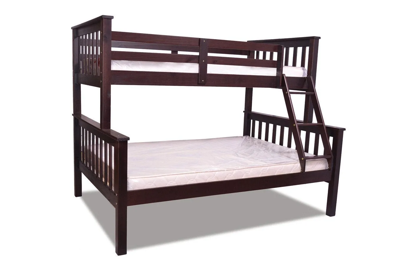 Espresso Finished Splittable Solid Wood Bunk Bed - Twin over Double