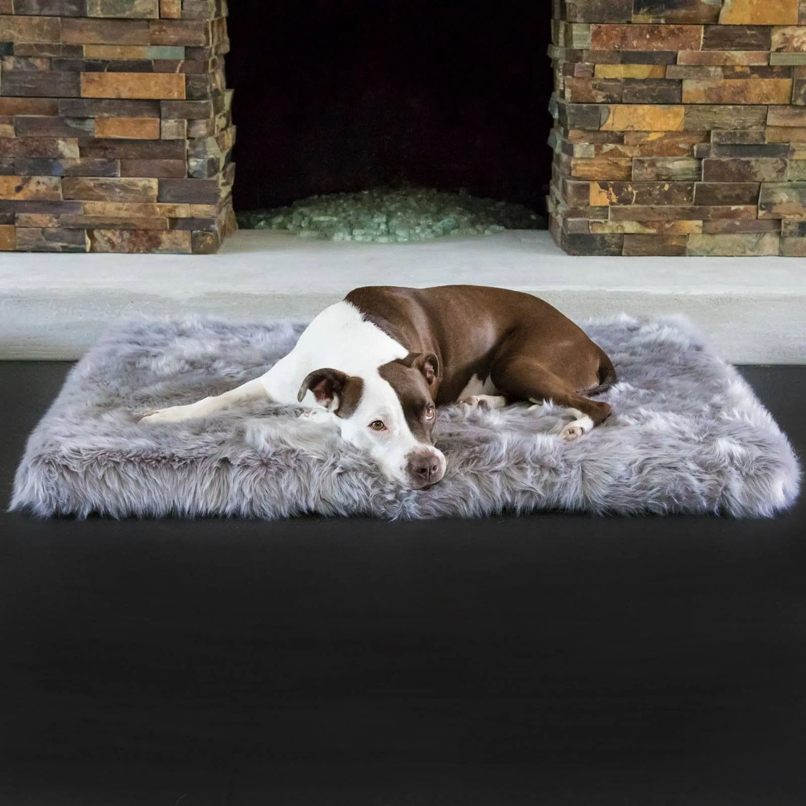 Faux Fur Shag Companion-Pedic® Rectangle Luxury Dog Bed