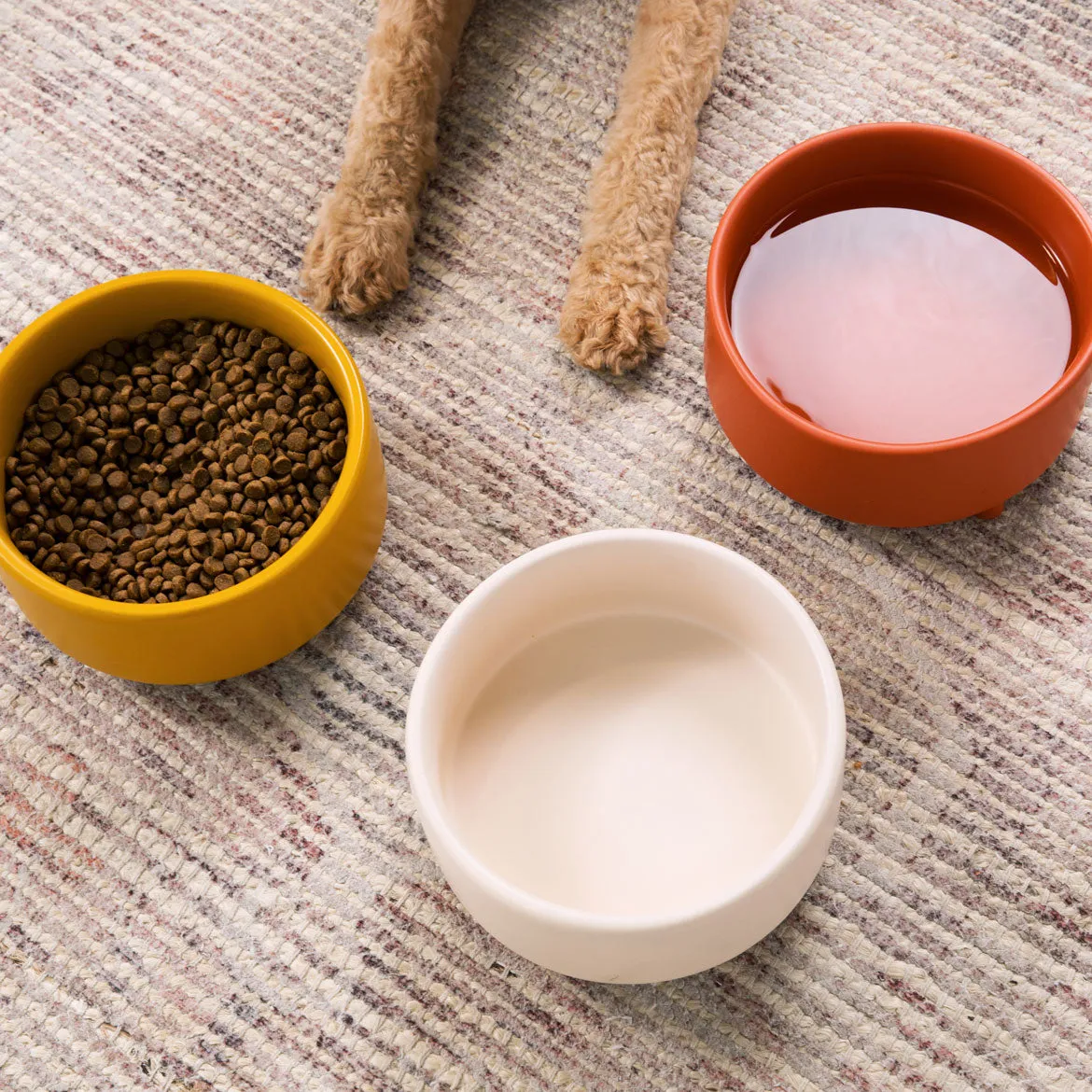 Footed Ceramic Dog Bowls - 2 Sizes