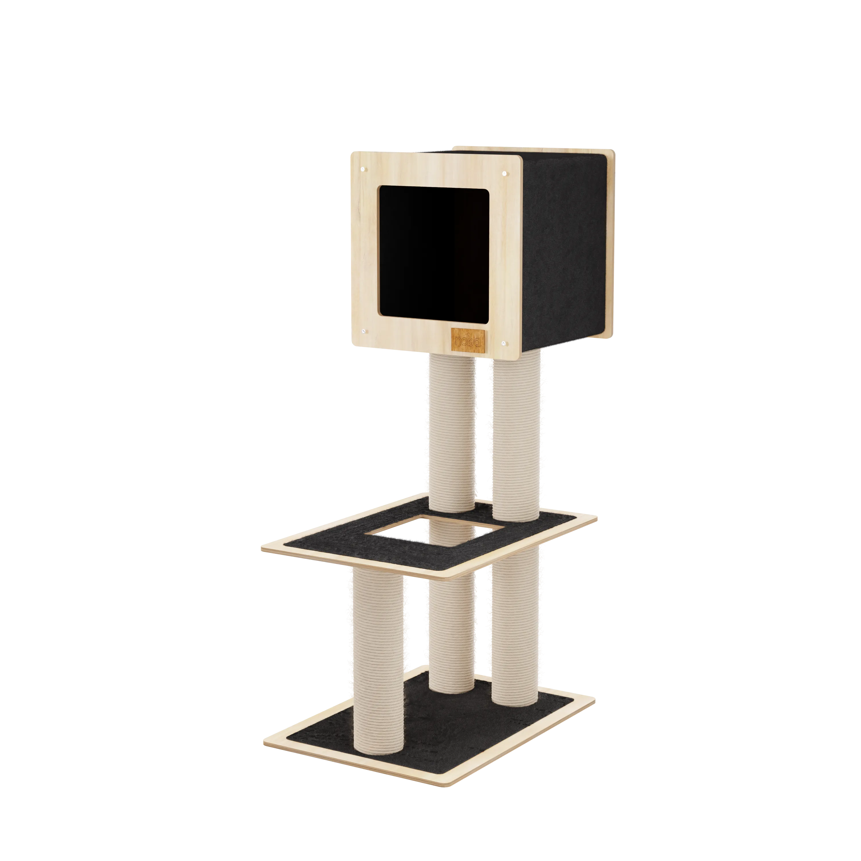 Hut Deluxe Cat Tree with High-Quality Fique Rope