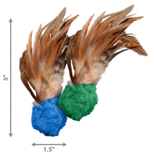 KONG Cat Naturals Crinkle Ball with Feathers Cat Toy