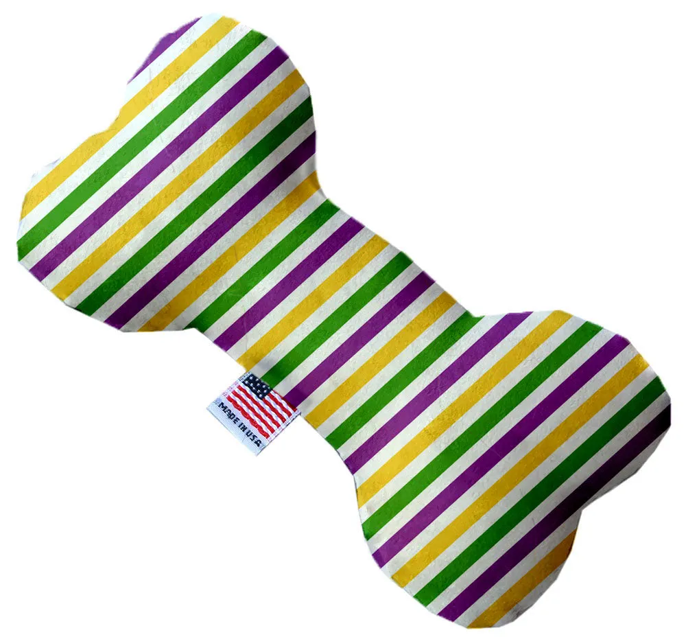 Mardi Gras Stripes 6 Inch Bone Dog Toy