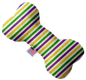 Mardi Gras Stripes 6 Inch Bone Dog Toy