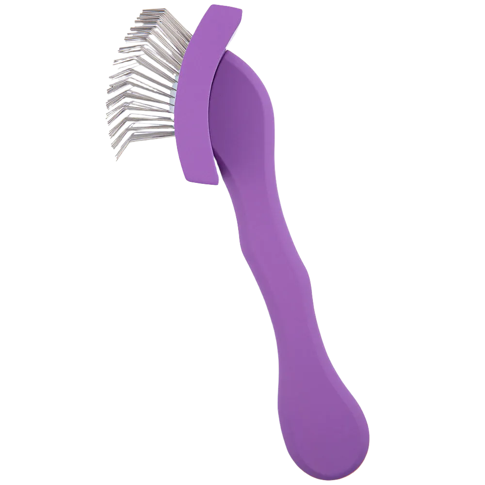 Medium Curved Purple Dematting Brush by PetStore.Direct