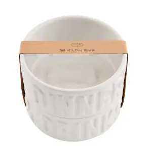 Mud Pie Dinner & Drinks Dog Bowl Set