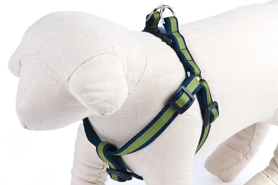 Navy/Green Stripe  Dog Harness - 306