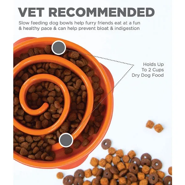 Outward Hound Fun Feeder Swirl Orange
