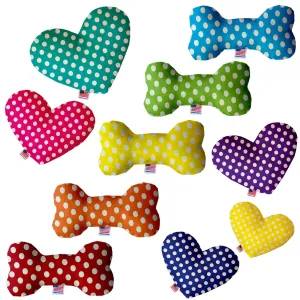 Pet and Dog Plush Heart or Bone Toy, "Swiss Dots Group" (Available in different sizes, and 10 different pattern options!)