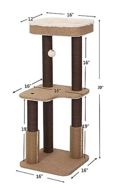 PetPals Balmy Jute & Fleece Cat Tree
