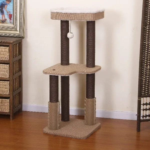 PetPals Balmy Jute & Fleece Cat Tree