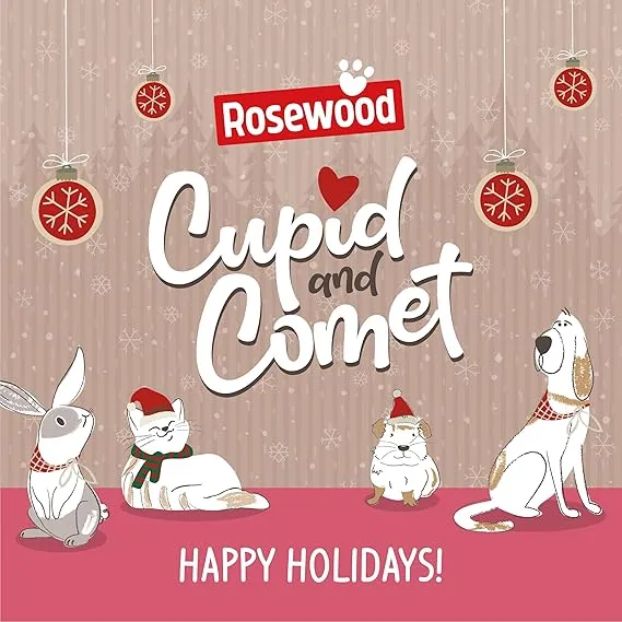 Rosewood Cupid & Comet Christmas Dinner Cat Stocking, Cat Treats & Catnip Mice Toys