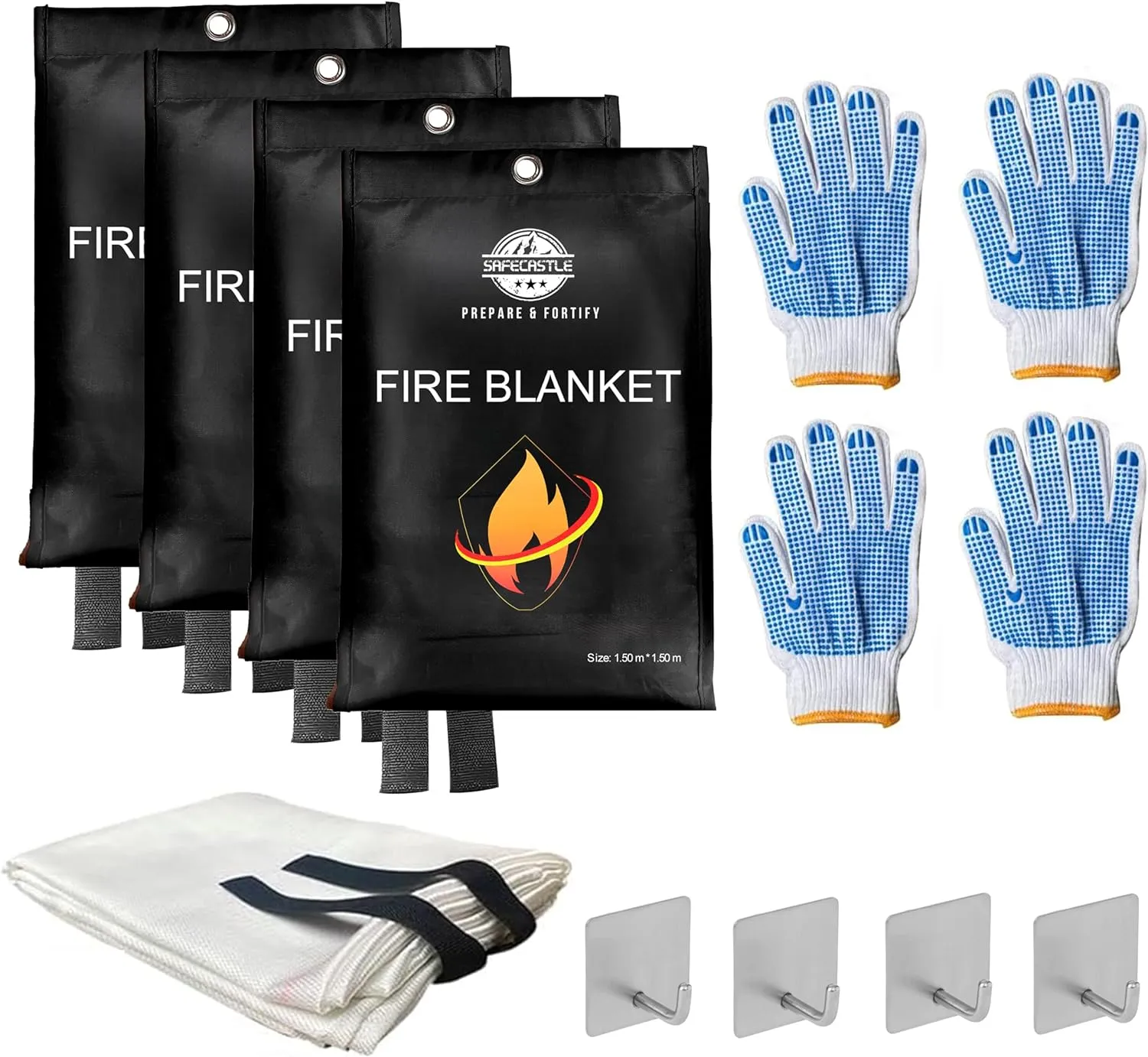 SAFECASTLE Fire Blanket Emergency Survival Kit