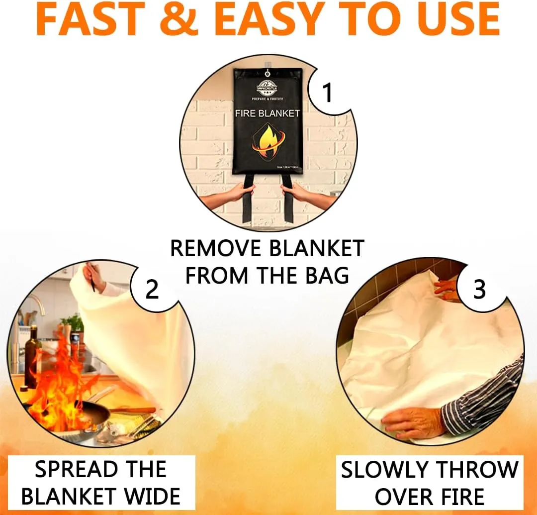 SAFECASTLE Fire Blanket Emergency Survival Kit