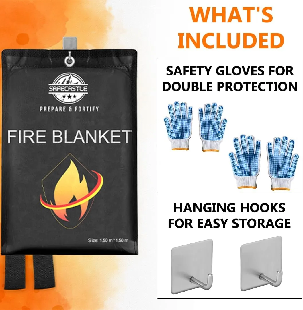 SAFECASTLE Fire Blanket Emergency Survival Kit