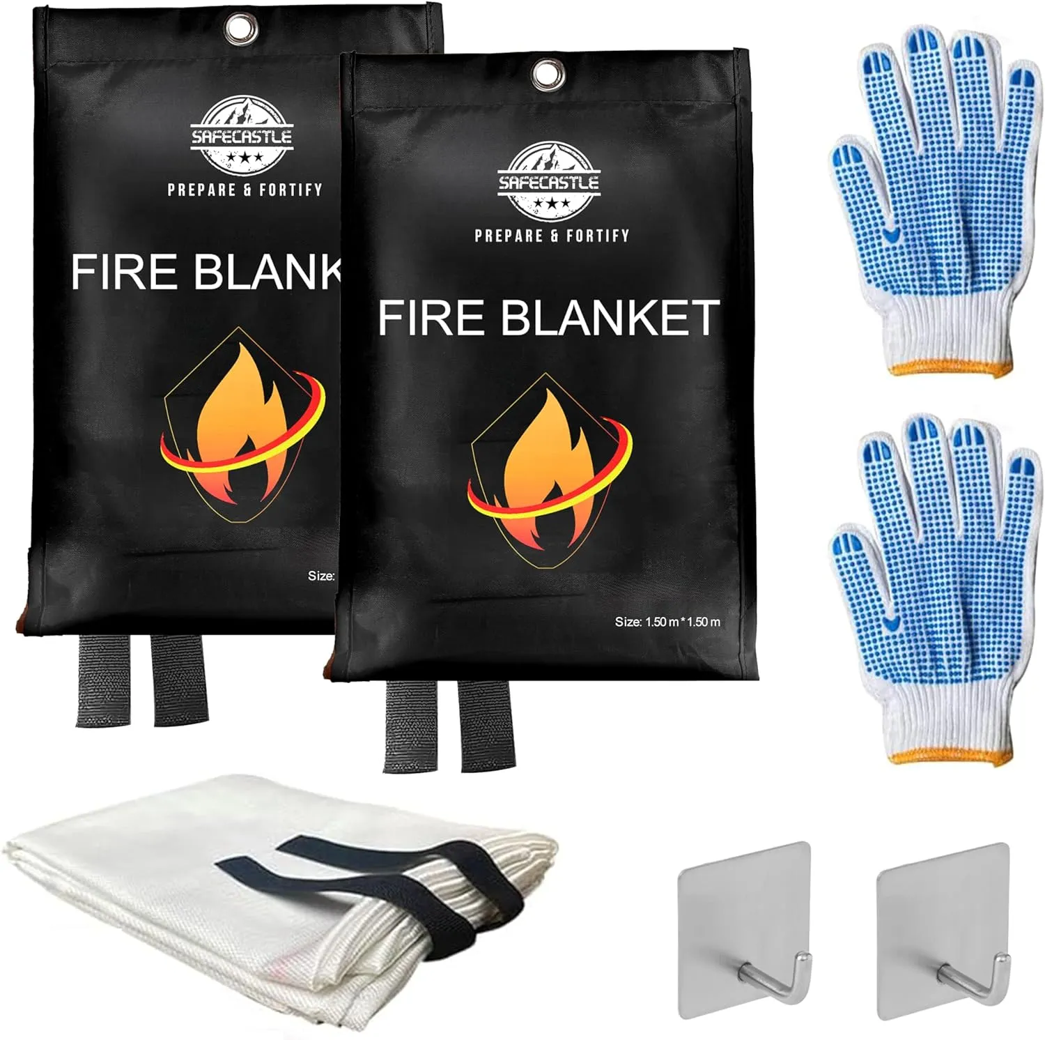SAFECASTLE Fire Blanket Emergency Survival Kit