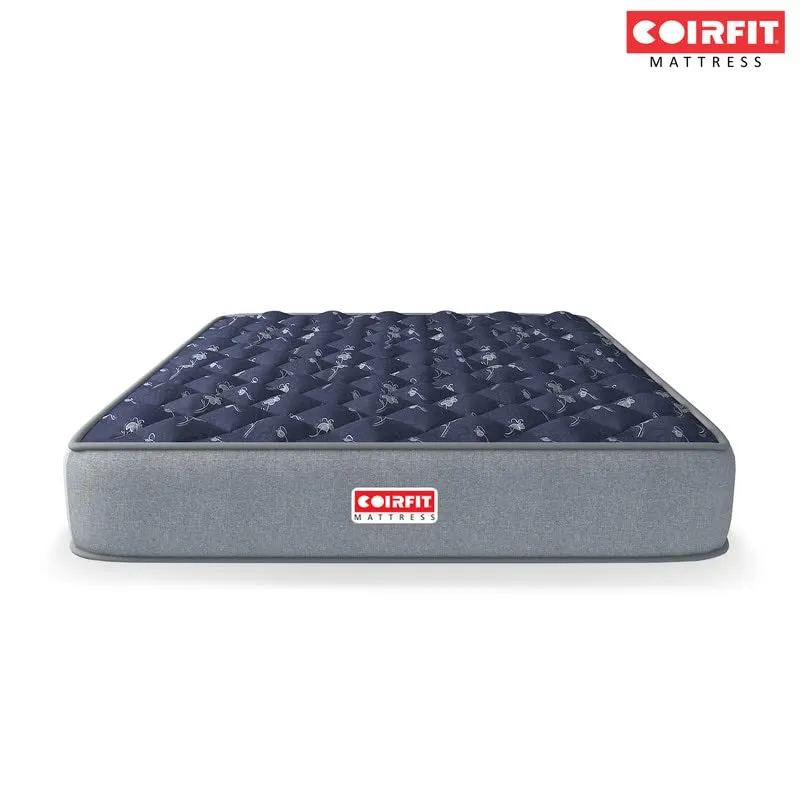 SLEEPSPA by COIRFIT Euphoria Normal Top 6 Inch Single Size Bonnell Spring Mattress with 6 Year Warranty | Orthopedic Pro - Doctor Recommended | Pressure Relieving | PU Foam for Support (Blue,75X35X6)