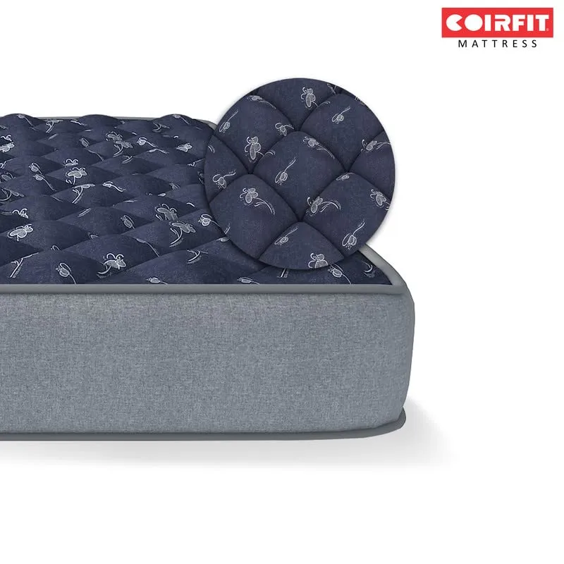 SLEEPSPA by COIRFIT Euphoria Normal Top 6 Inch Single Size Bonnell Spring Mattress with 6 Year Warranty | Orthopedic Pro - Doctor Recommended | Pressure Relieving | PU Foam for Support (Blue,75X35X6)