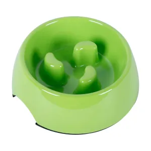 Slow Feeder Melamine Dog Bowl - Green