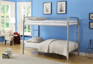 Space Saving Grey Twin/Twin Steel Platform Bunkbed