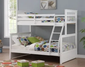 White Solid Wood Single/Double Bunk Bed Split-able
