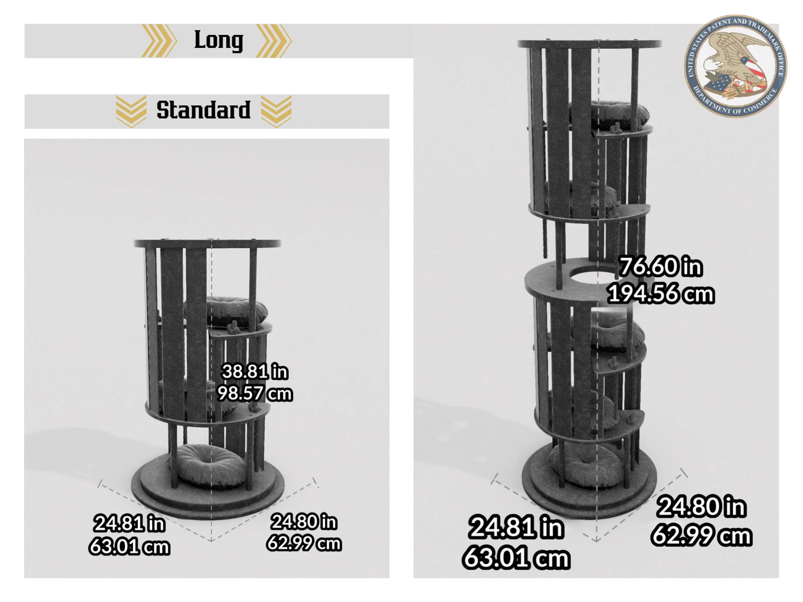 WLO® Gray Ocean Gate Modern Cat Tree